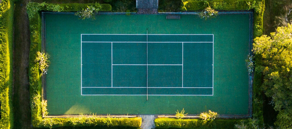 Backyard tennis court